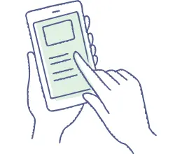 スマホを操作しているイラスト