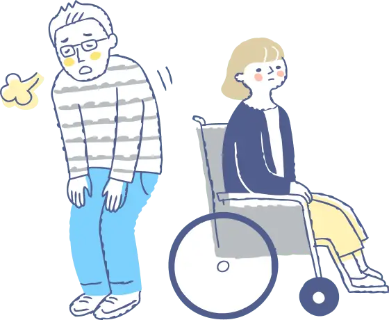 若いご夫婦が悩んでいるイラスト